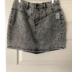 Gray denim mini skirt